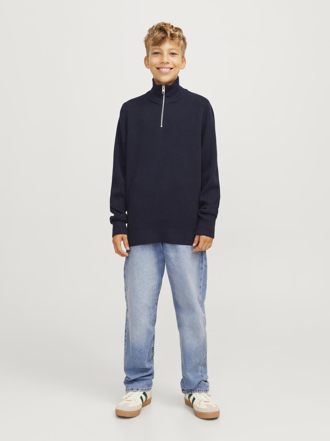 Jprblamilano Stitch Knit Half Zip  Jnr