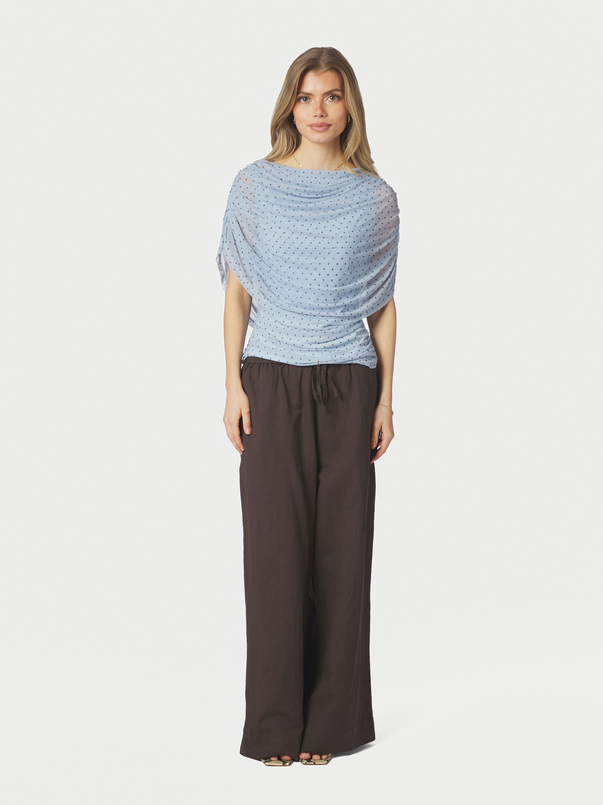 Cottuna Dot Drapy Mesh Top