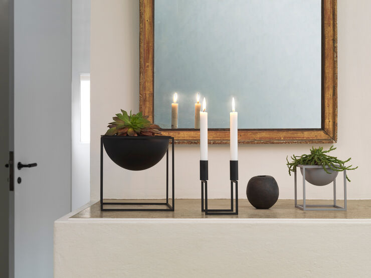 Line, Candle Holder, Black