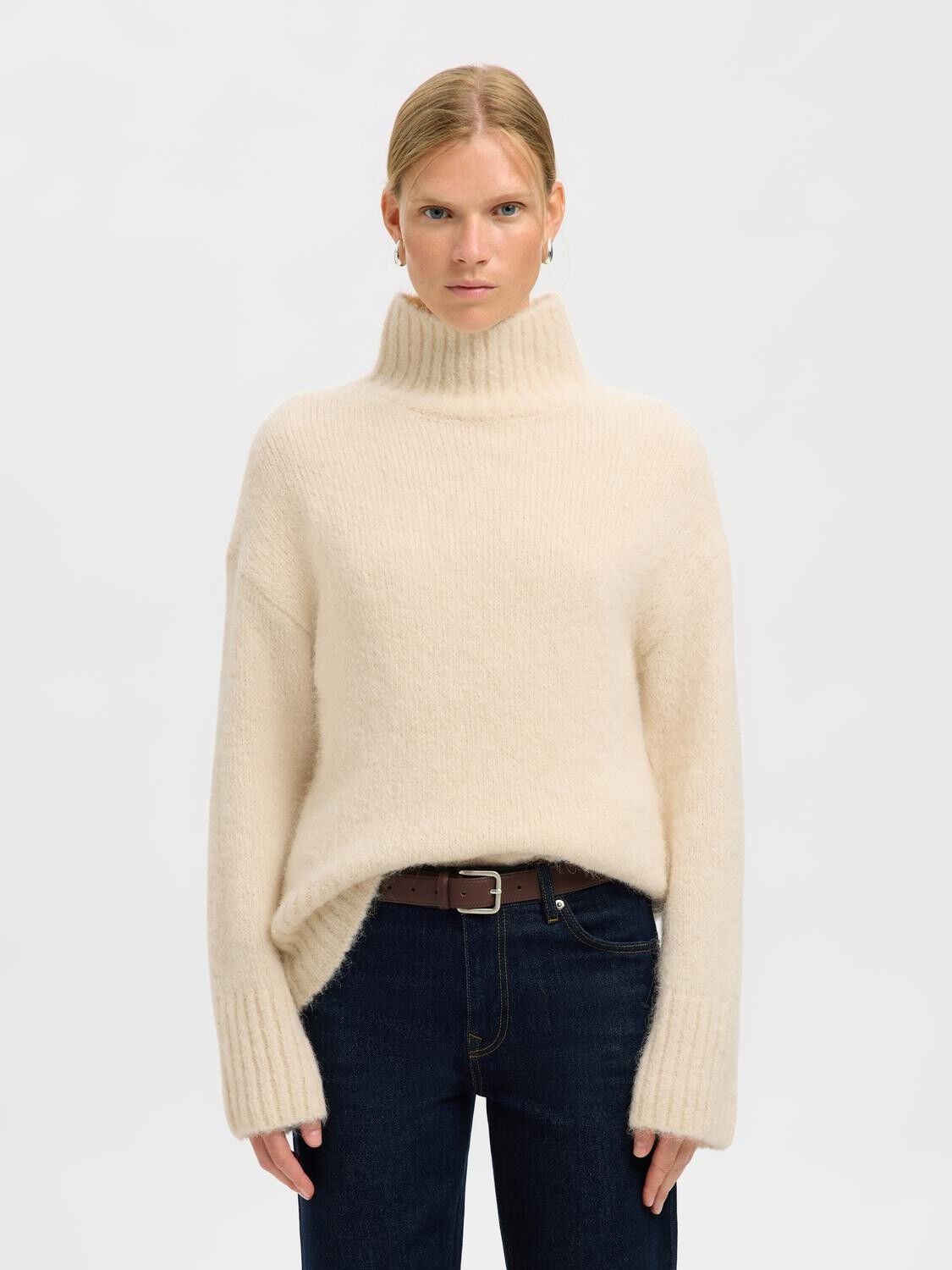 SLFGABRIELLA LS KNIT HIGH NECK NOOS