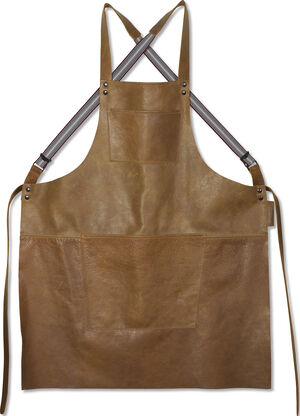 Læderforklæde Suspender Serie Apron Vintage Camel