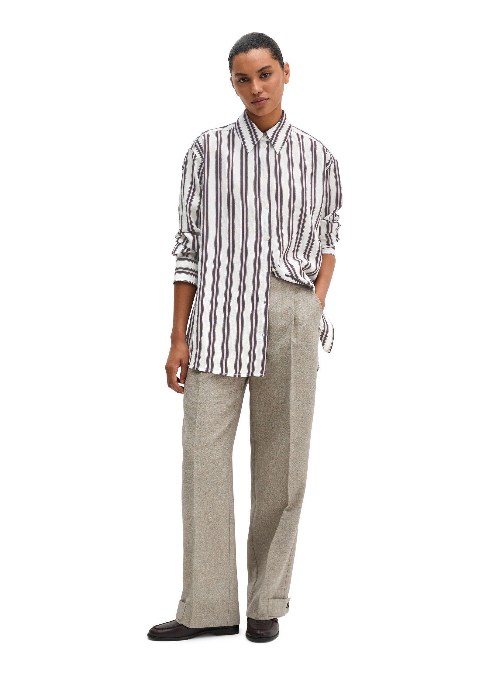 Woven Blouses, LSL, Y/D Stripes
