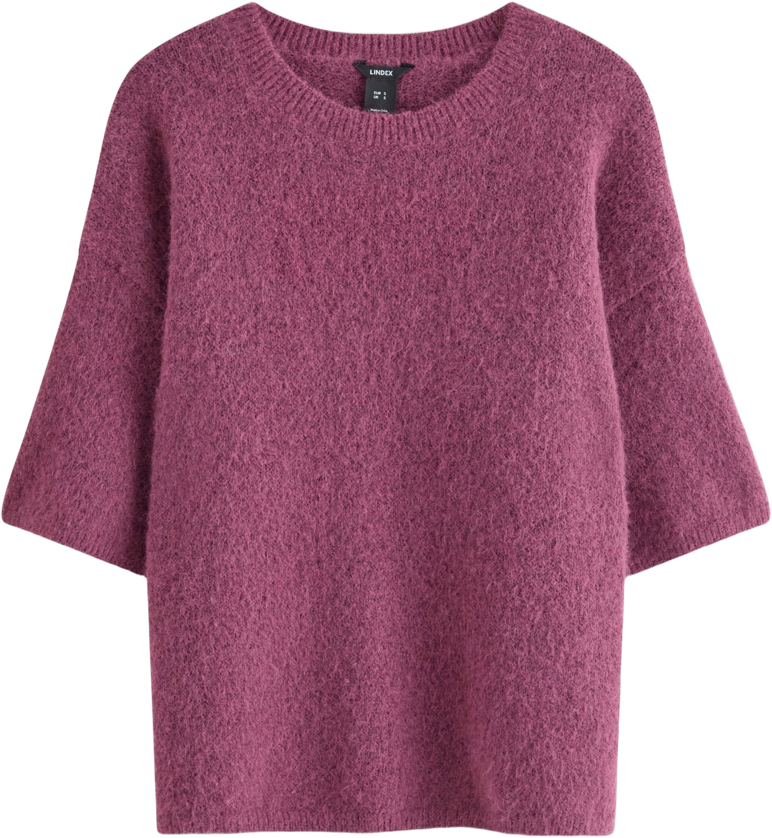 Strikket tr&oslash;je med korte &aelig;rmer og e