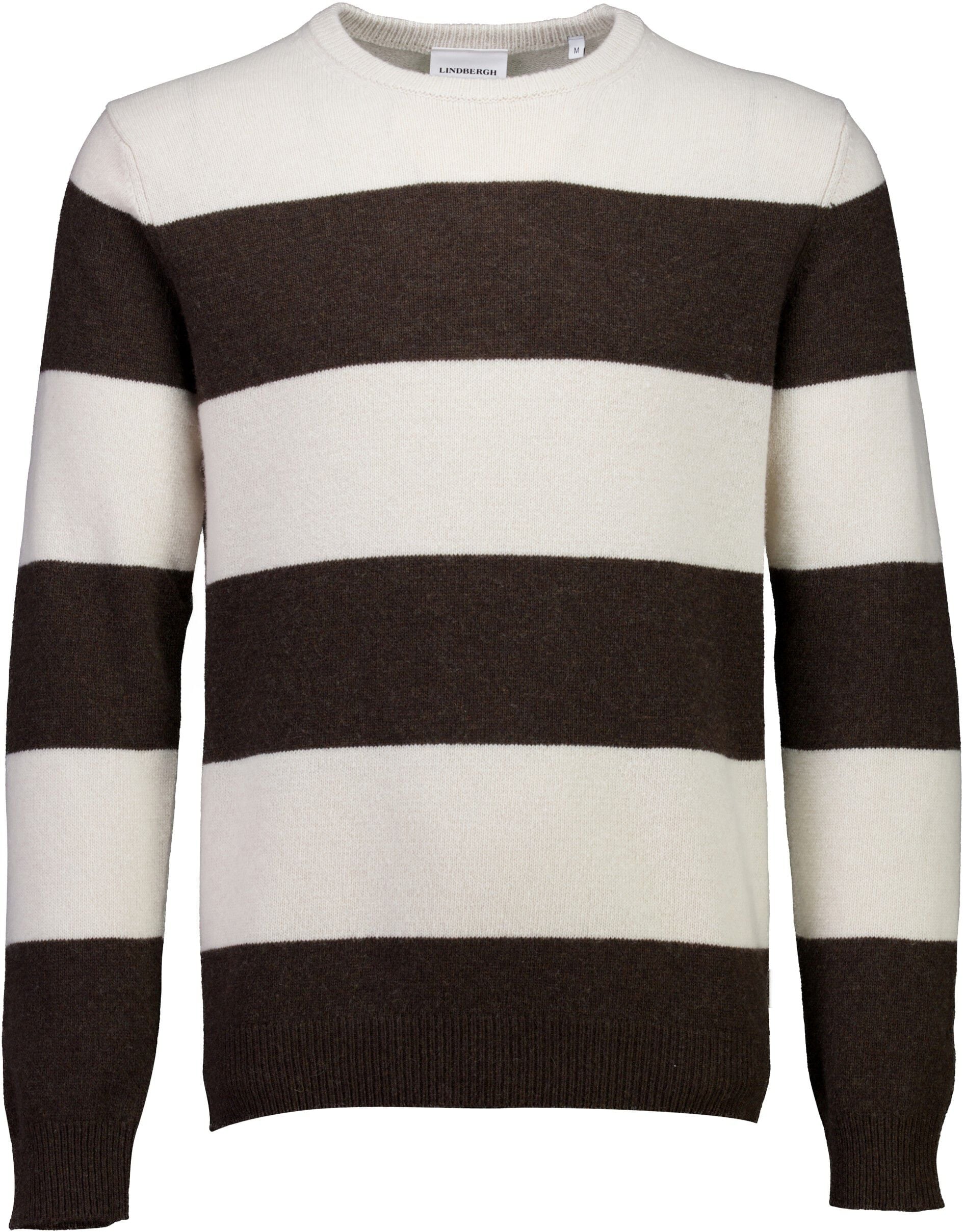 Lambswool striped o-neck knit