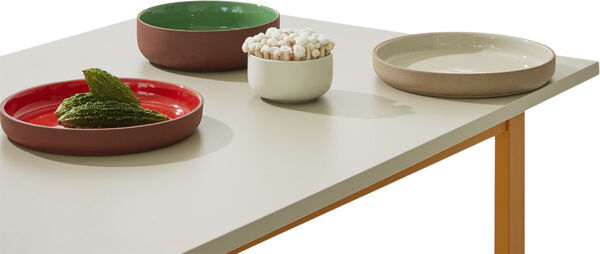 CLAYWARE, SERVING BOWL, LARGE, LOW, CLAY SAND, GLAZE LIGHT G