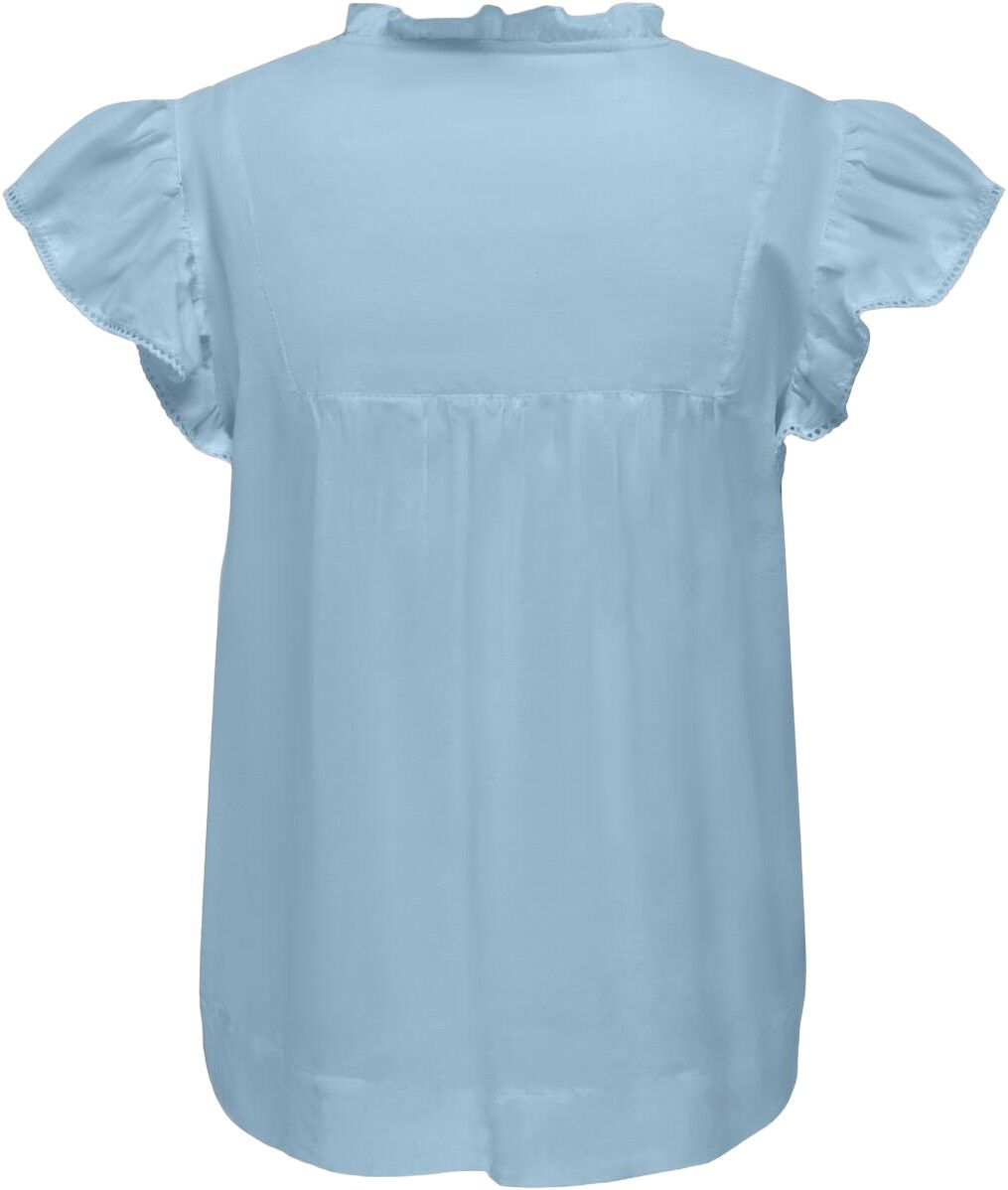 Onltea-Idris S/L Frill Tape Top Wvn