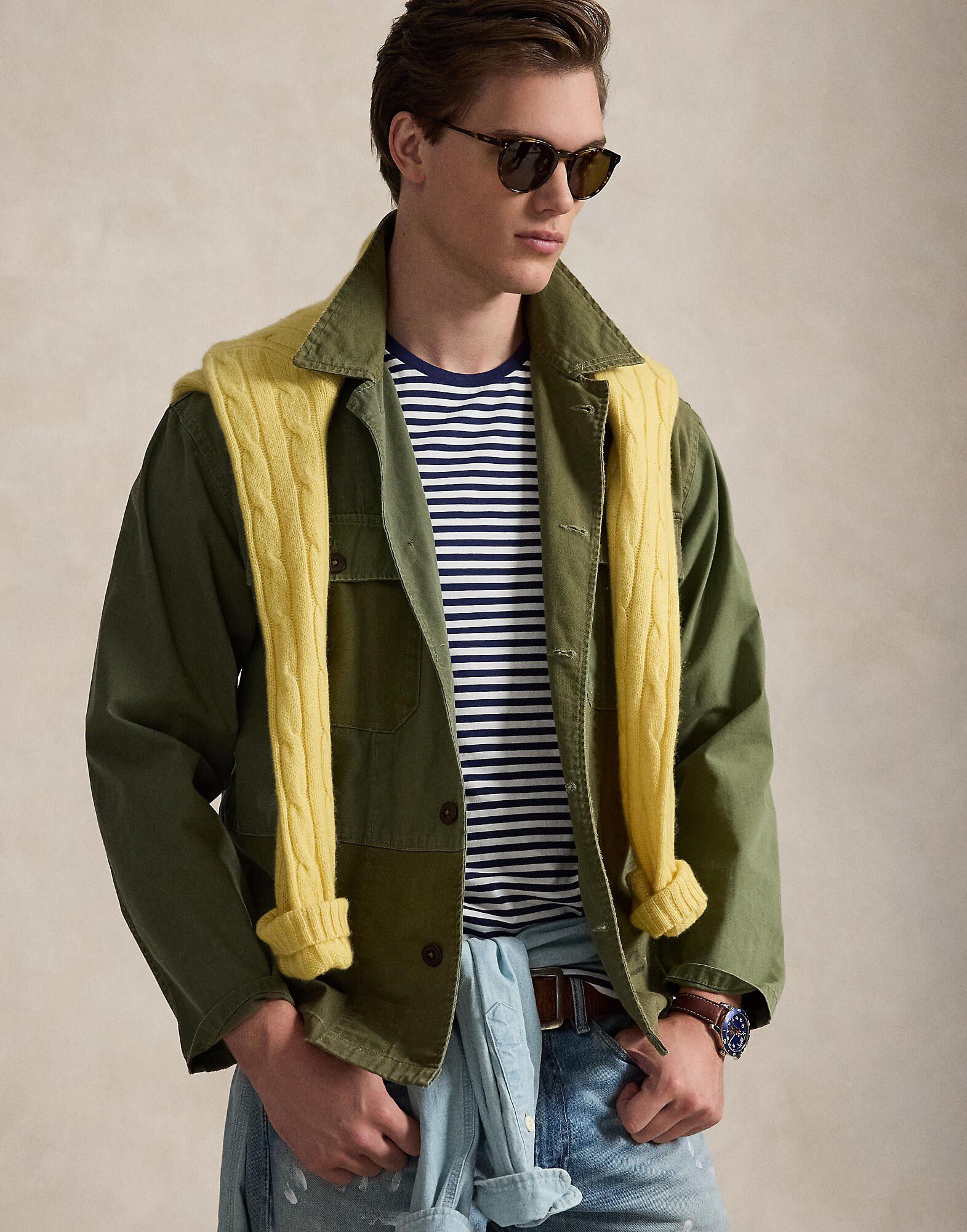 Custom Slim Fit Striped Jersey T-Shirt