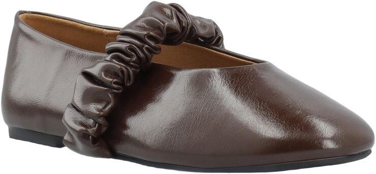 BIALUNA Scrunchie Ballet Flat Faux Leather