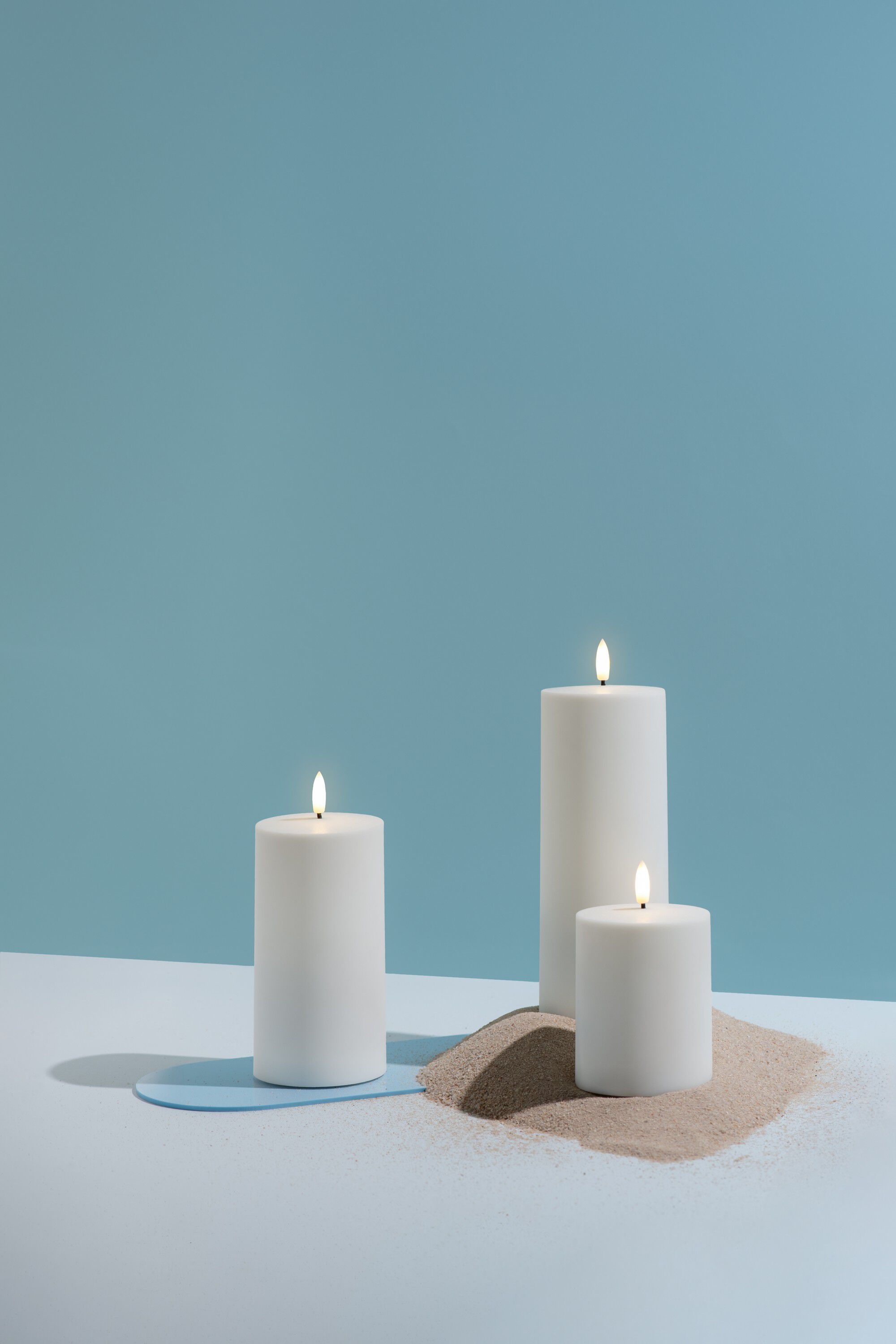 MM LED outdoor candle, White, 78x150 mm