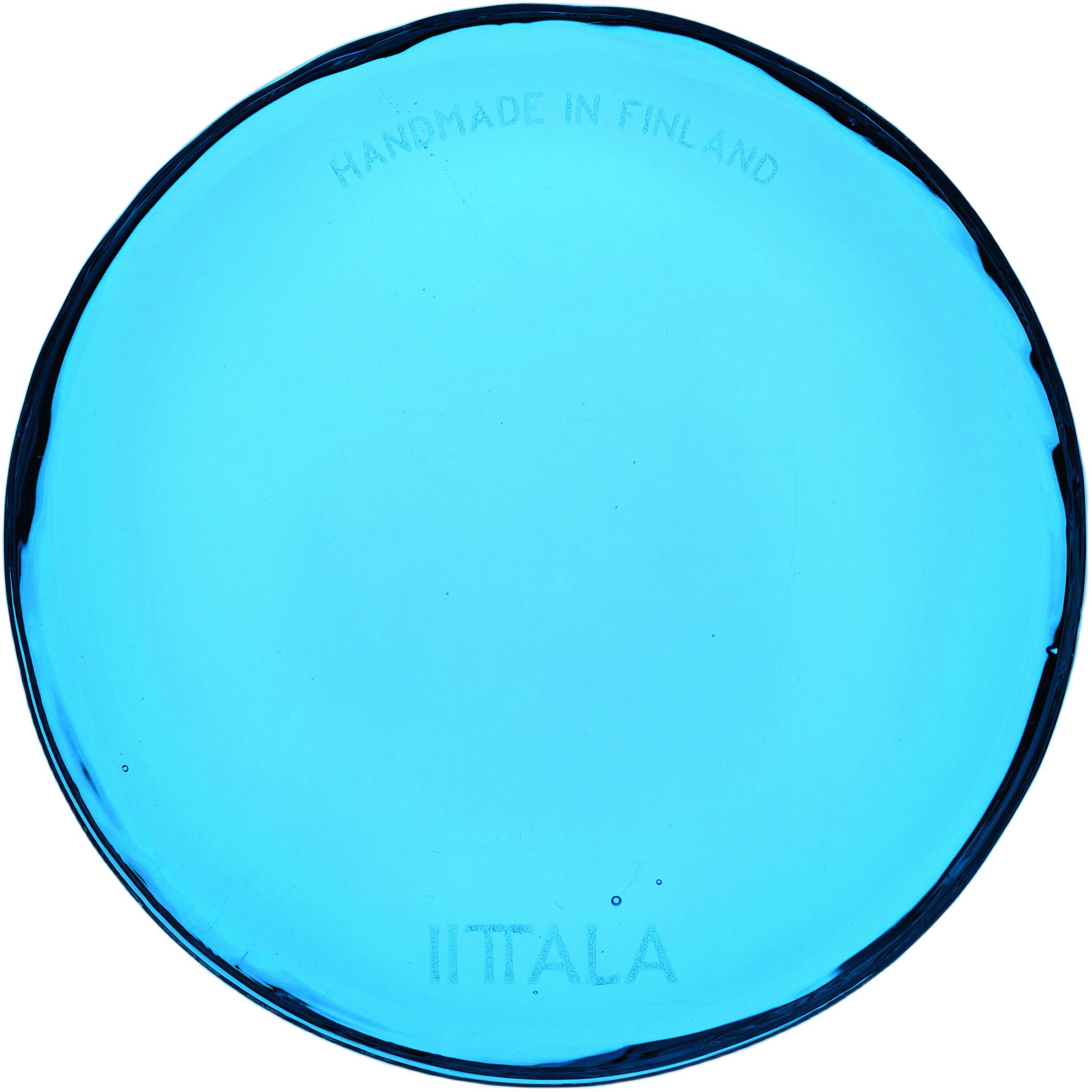 Iittala glasplade 9cm elektrisk bl&aring;