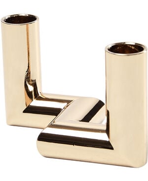 MATRIX Candle Holder - 2'arm Mini Taper - Warm Brass - 7,5 x 4,5 CM