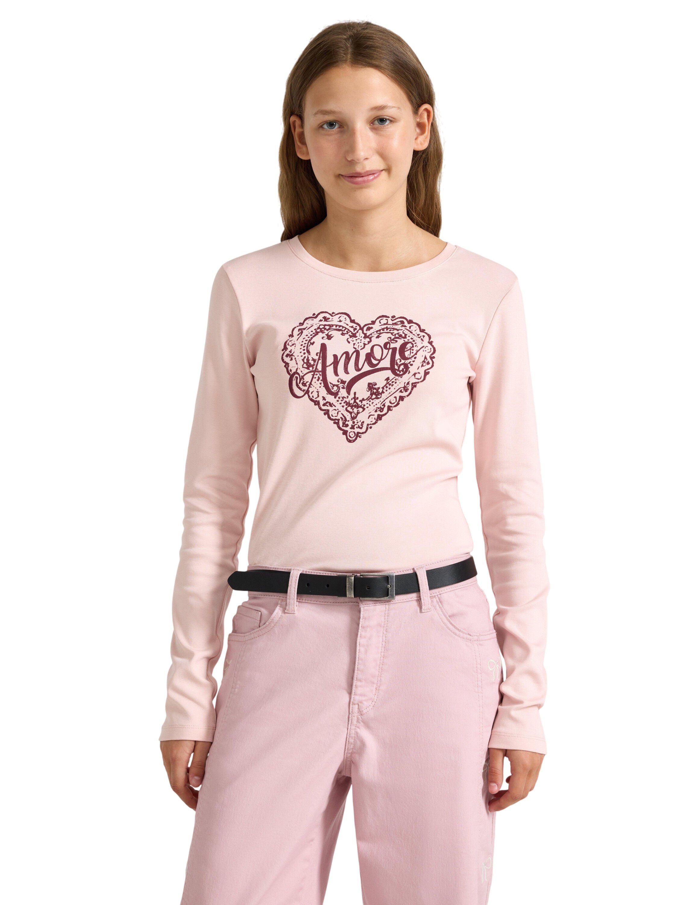 Long-sleeved top in soft cotton jer