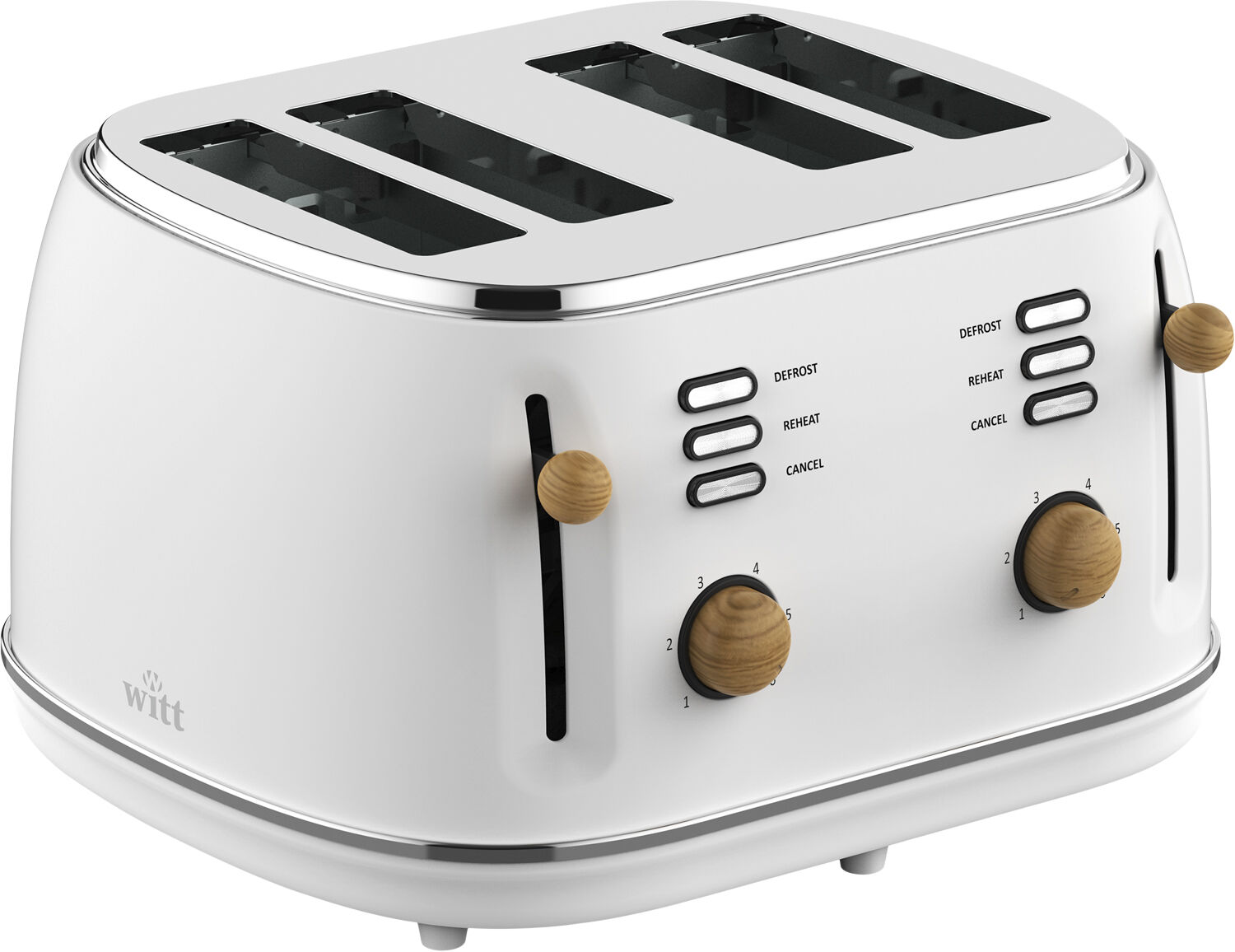 WITT PREMIUM 4-SLICE TOASTER WOOD WHITE