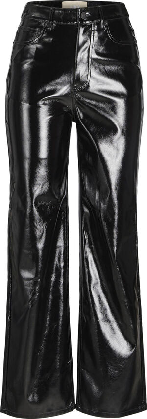 JXKENYA HW STRAIGHT FAUX LEAT PANTS