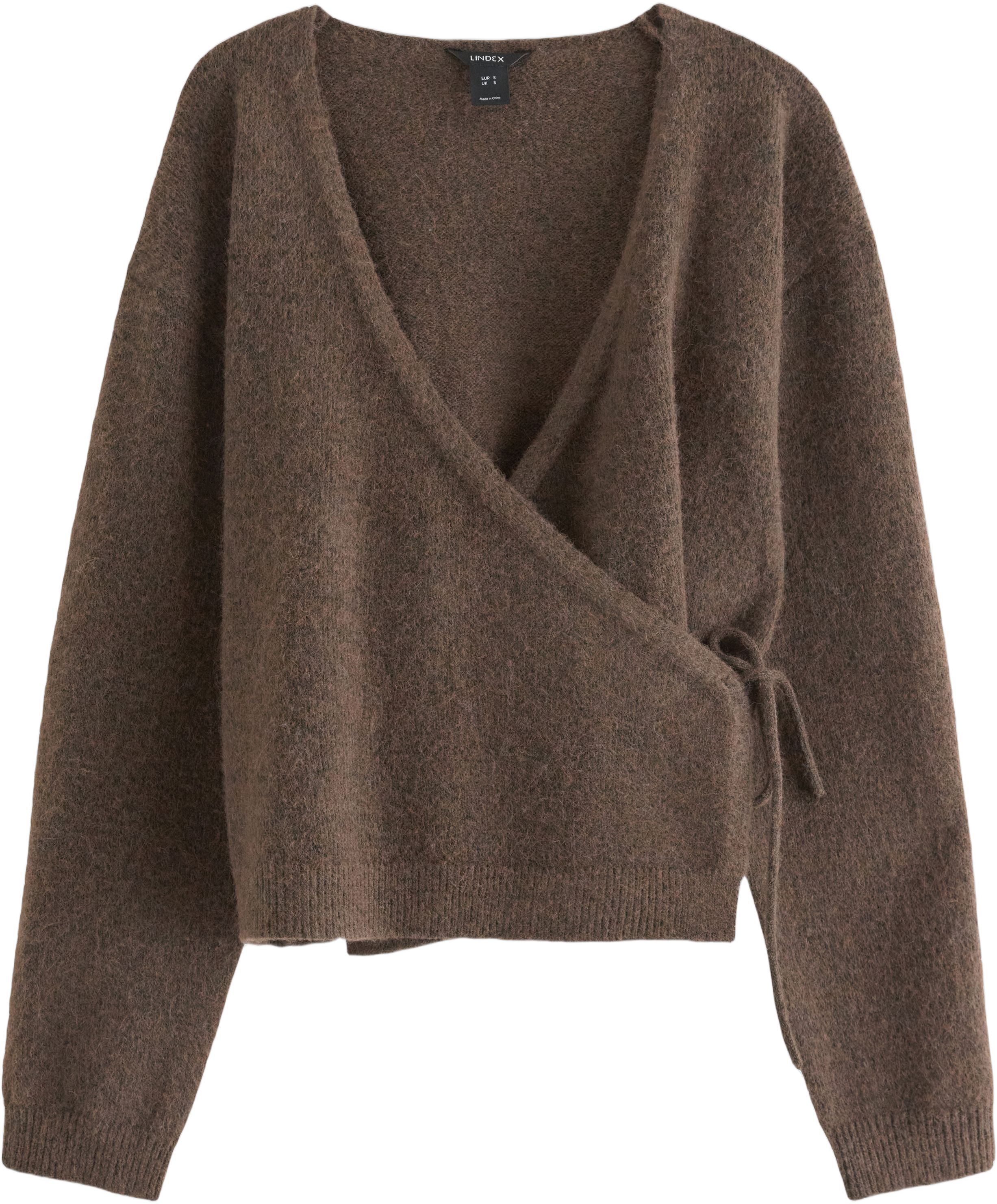 Bl&oslash;d strikket sl&aring;-om cardigan med b