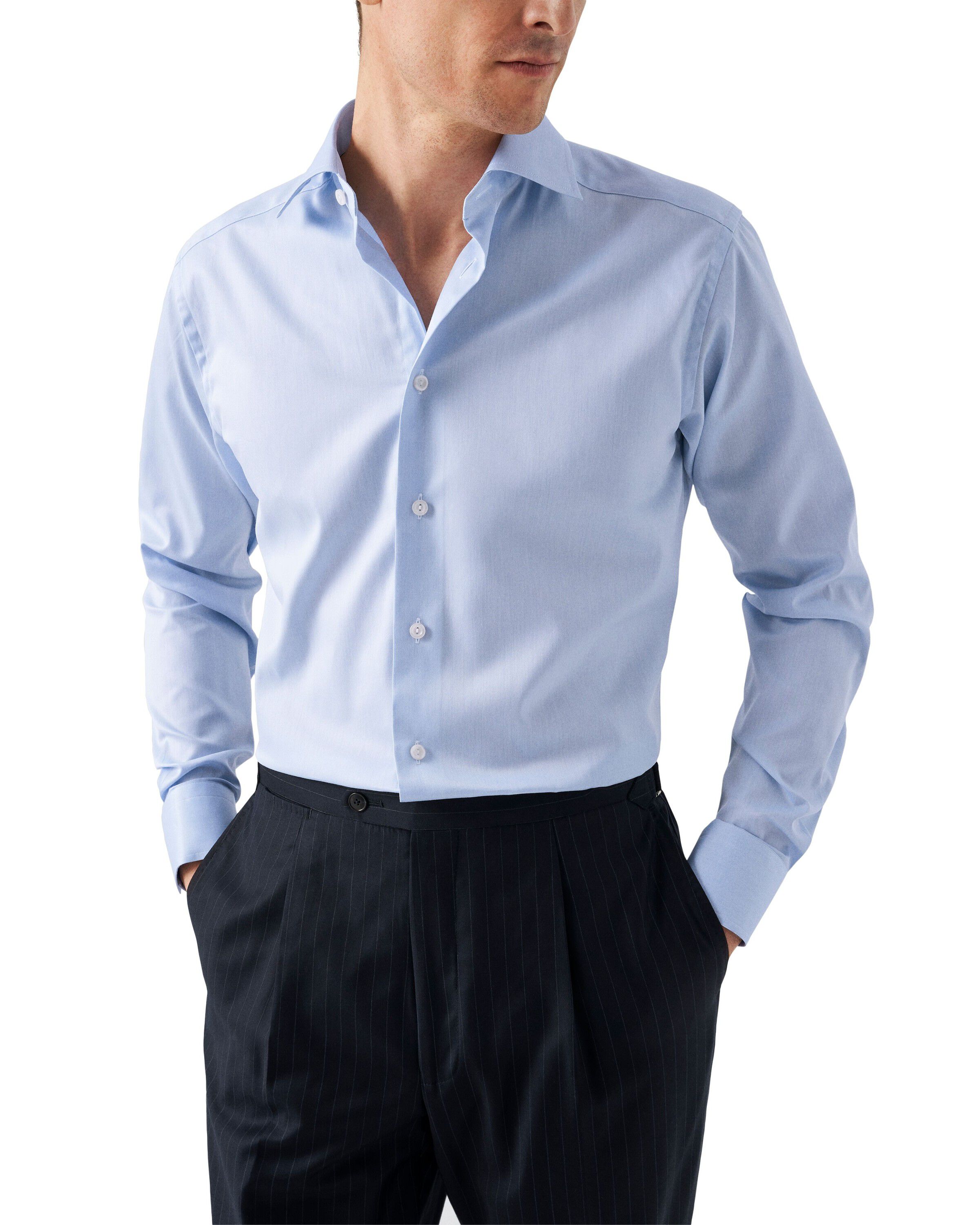 Dark Blue Signature Twill Shirt - Contemporary Fit