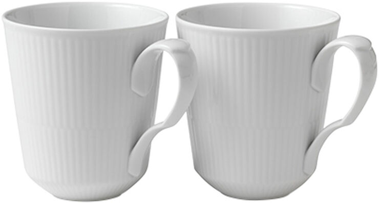 White Fluted Cup 38cl 2PK