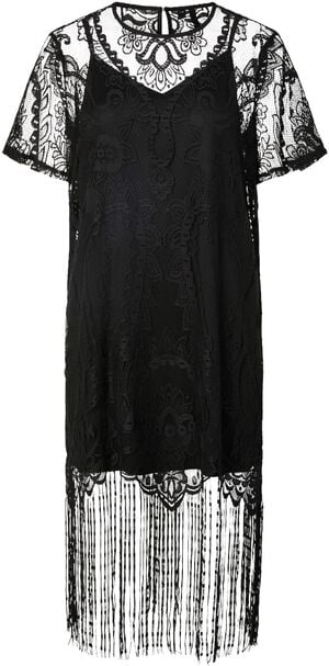PCCLAIR SS SHORT LACE TASSELS DRESS