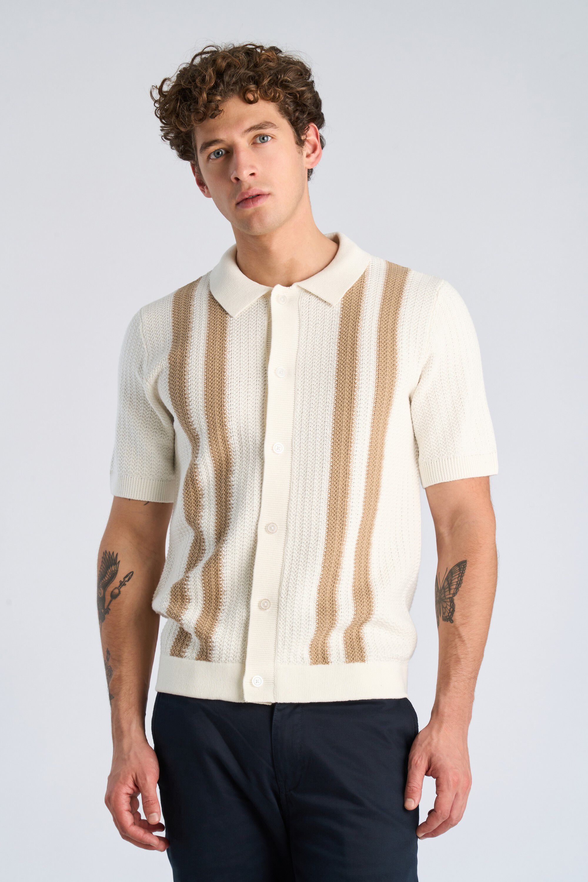 Knitted polo cardigan