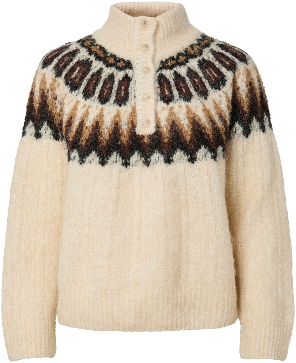 Yasdomina Ls Wool Blend Knit Pullover