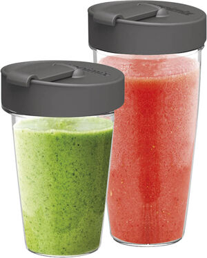 "To-go bÃ¤gare-set till blender 2 delar Klar/GrÃ¥ Plast"
