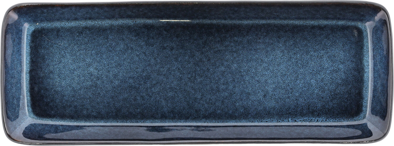 Serveringsfat rektangul&aelig;rt 38 x 14 cm Svart/M&oslash;rkbl&aring;