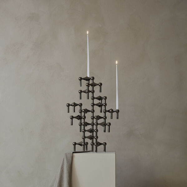 STOFF Nagel® 3-pak lysestage sort krom