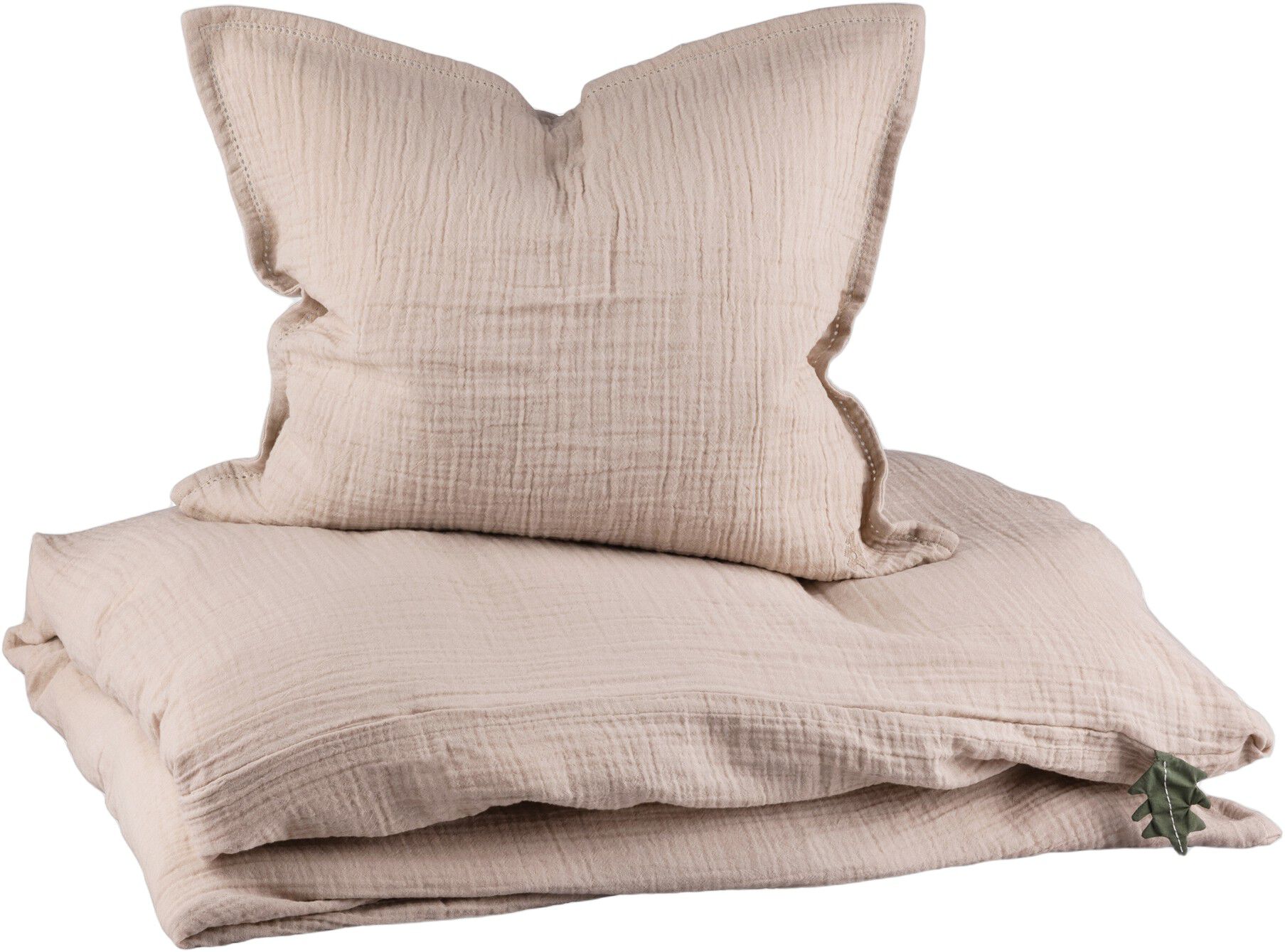 Senget&oslash;j, junior, musselin, seabreeze beige