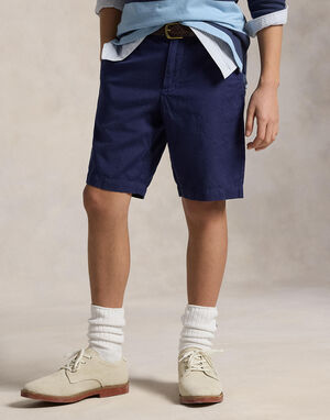 Straight Fit Linen-Cotton Short