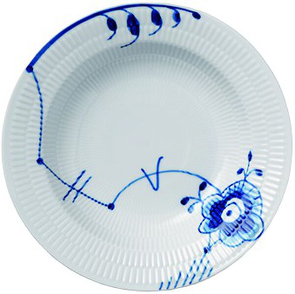 Blå Mega Riflet 21 cm. dyb tallerken
