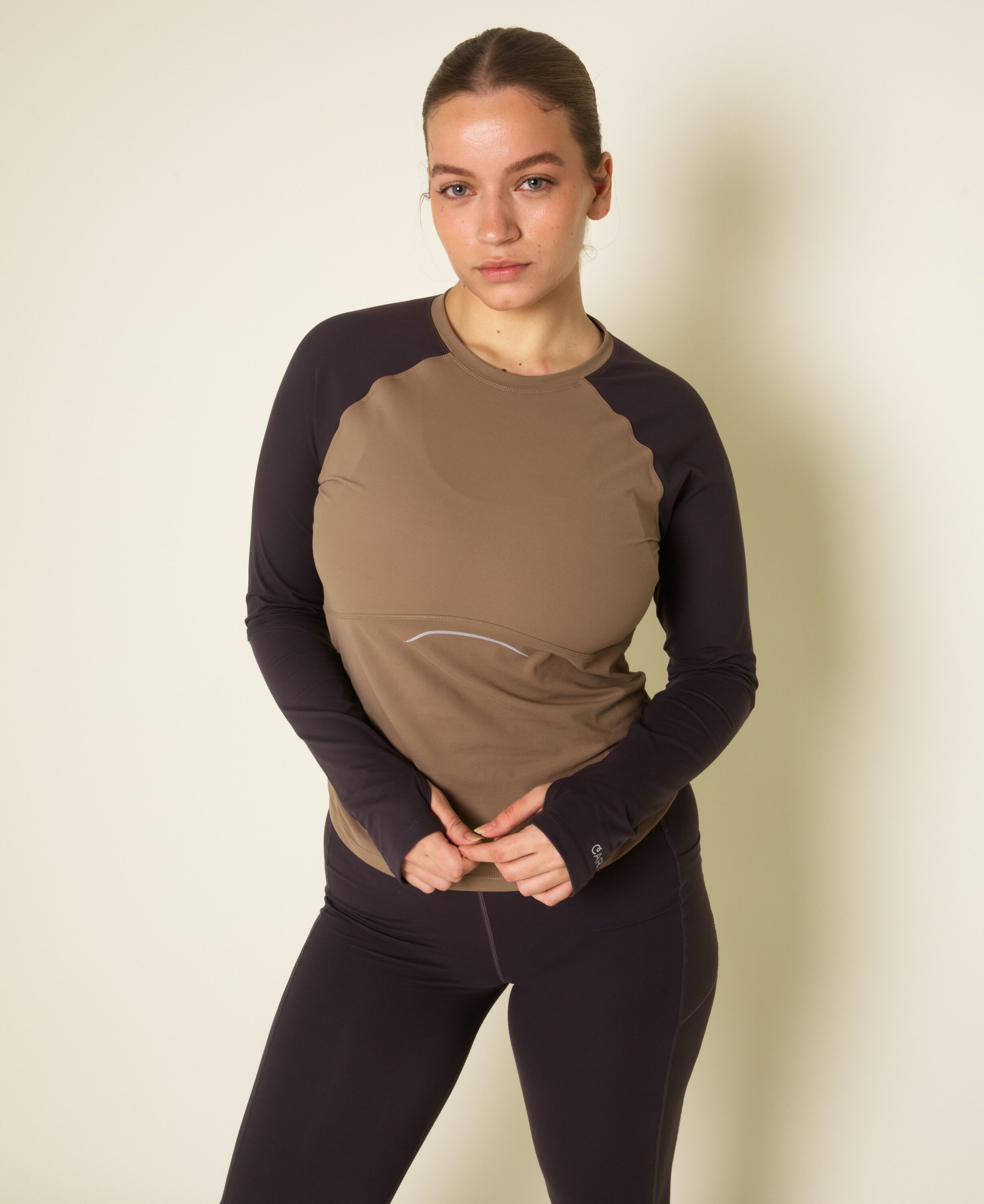 Vital reflective lang&aelig;rmet tee - Hazel