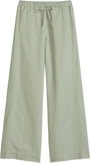 Pants, wide leg, drawstring and ela