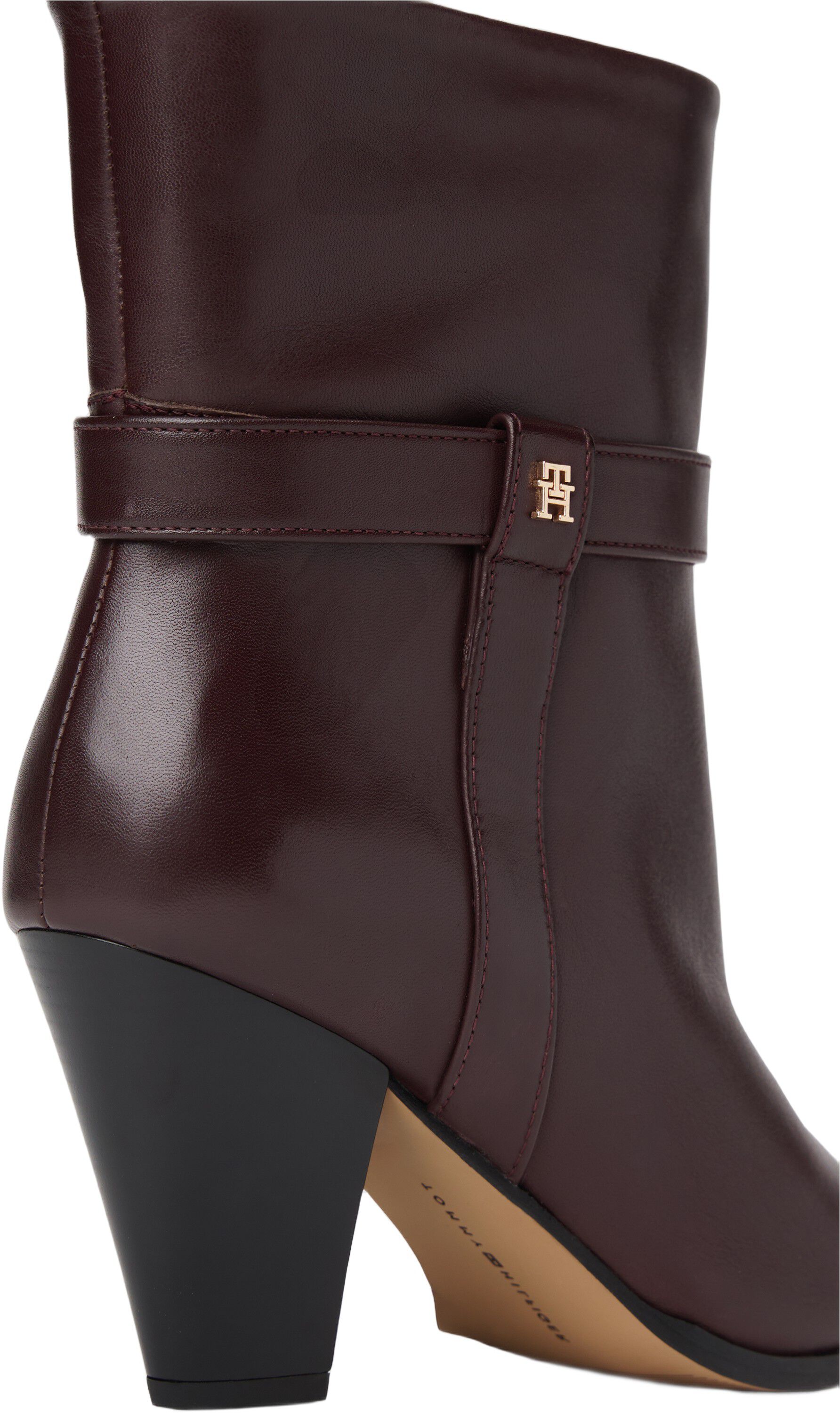 TH T-STRAP LEATHER POINTY BOOTIE