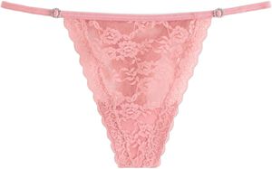 Stringtrosor i spets med en liten s