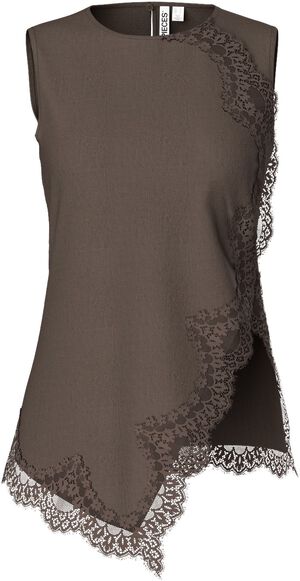PCJOLIVIA SL ASYMETRIC LACE TOP WVN