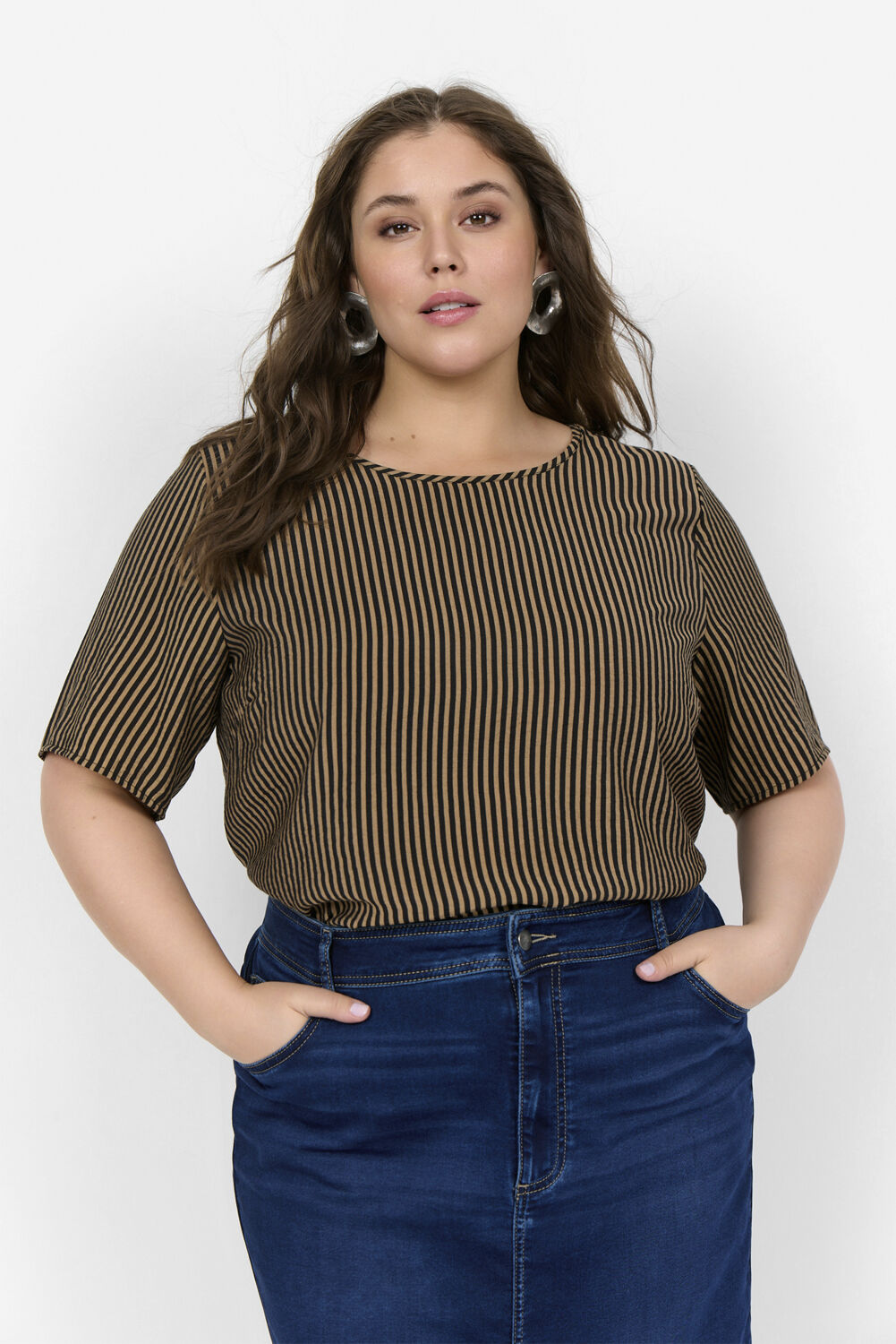 Curvy WA-GENTINA 1 Bluse M&oslash;rk sand