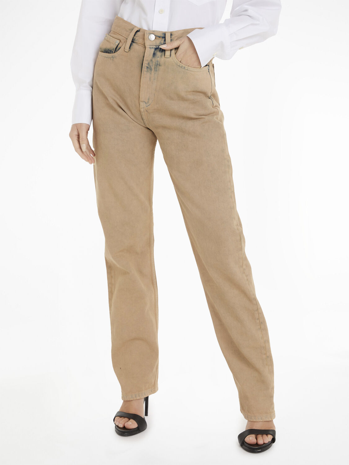 High rise straight fit jeans