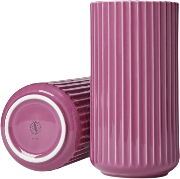 Lyngby Vase H20. 5 cm lilla porcel&aelig;n