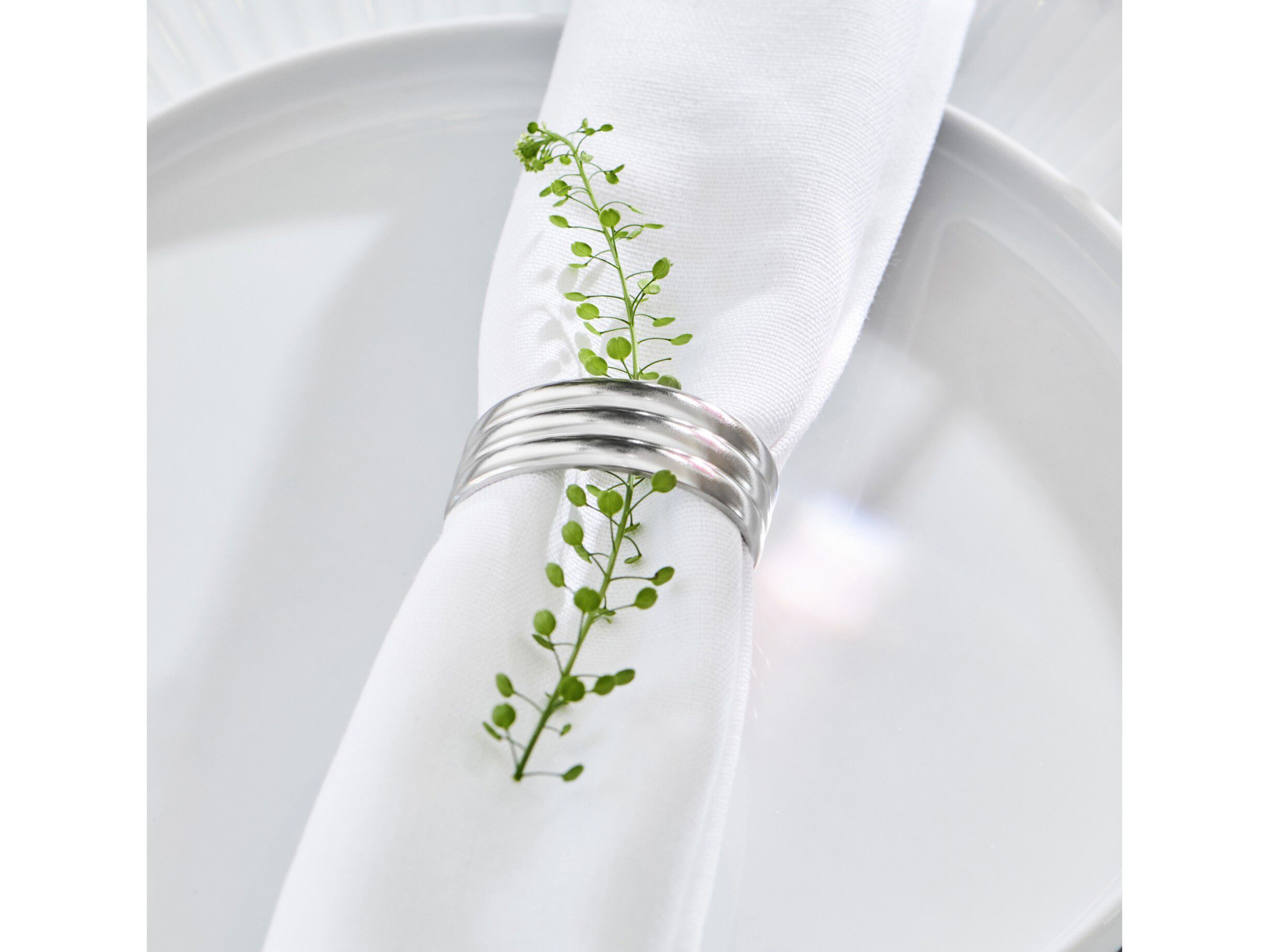 Serviettring Thebe Edition 2024 4 stk. Blankt st&aring;l Recycled