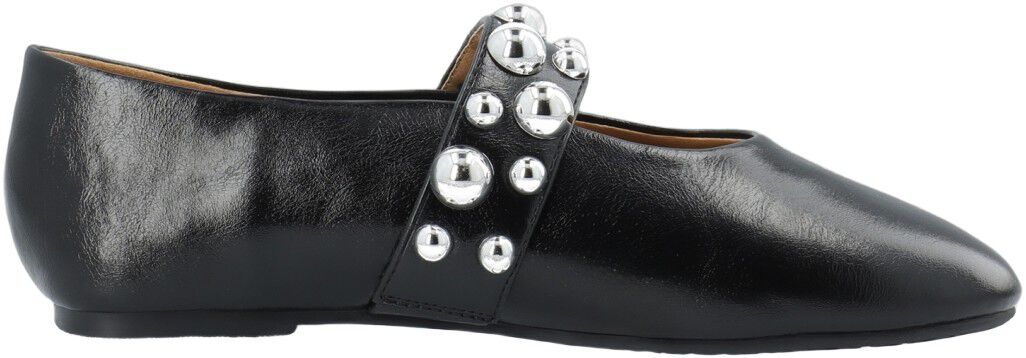 BIALUNA Studded Ballet Flat Faux Leather