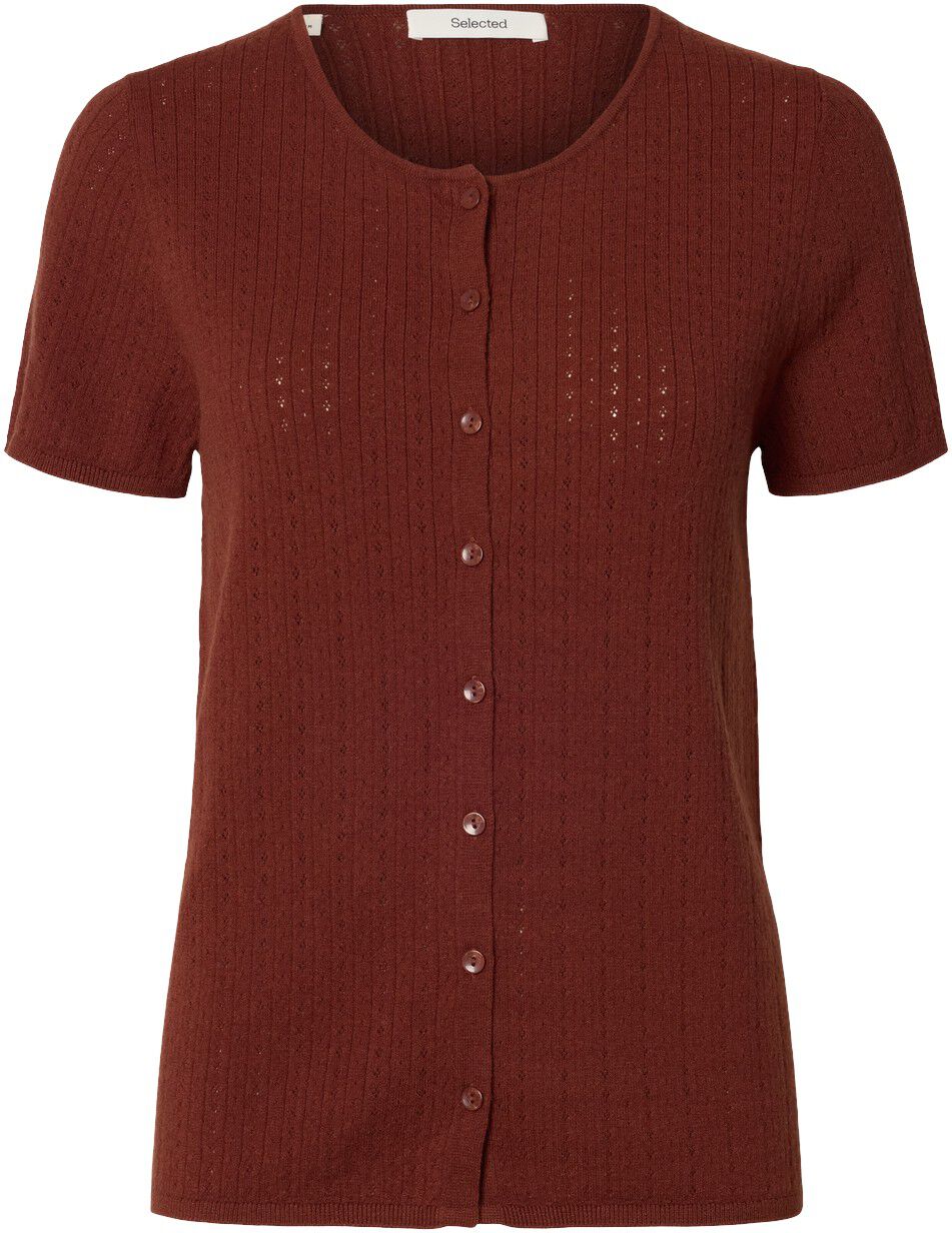 Slfhelle Pointel Ss Knit Cardigan