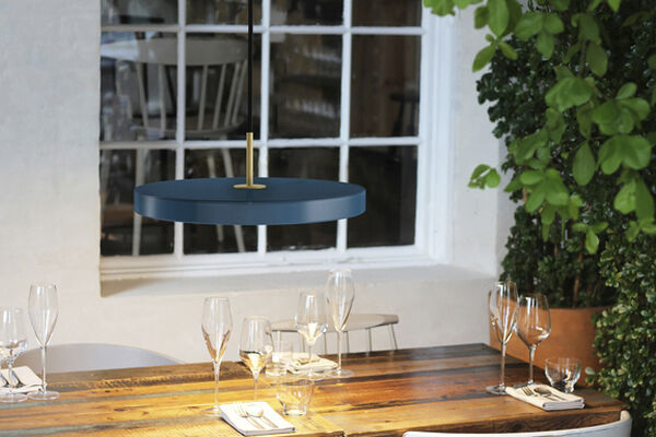 Asteria petrol blue Ø 43 x 14 cm, 2. 7m cordset