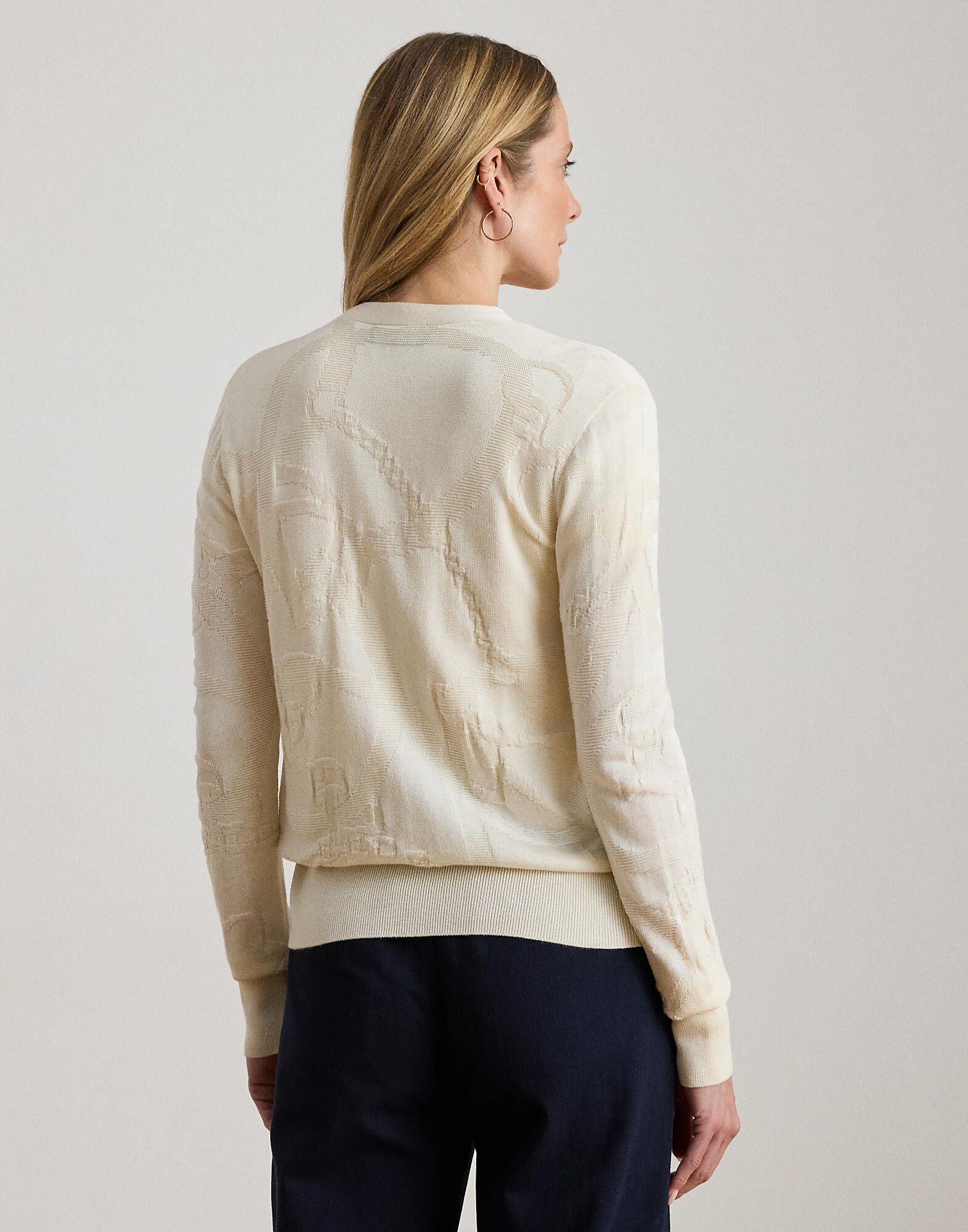 Belting-Motif V-Neck Cardigan