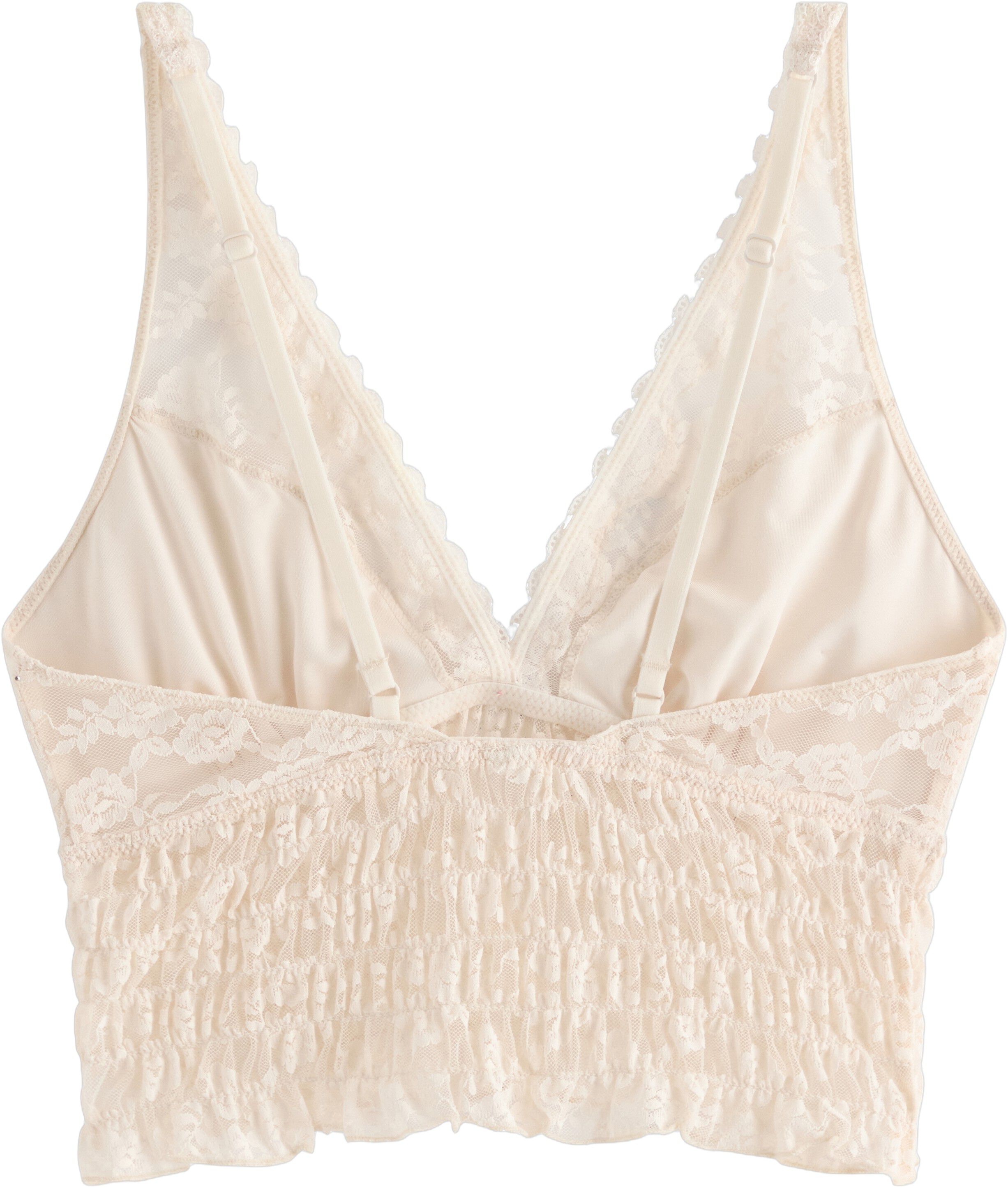 Myk bralette i blonder med smock i