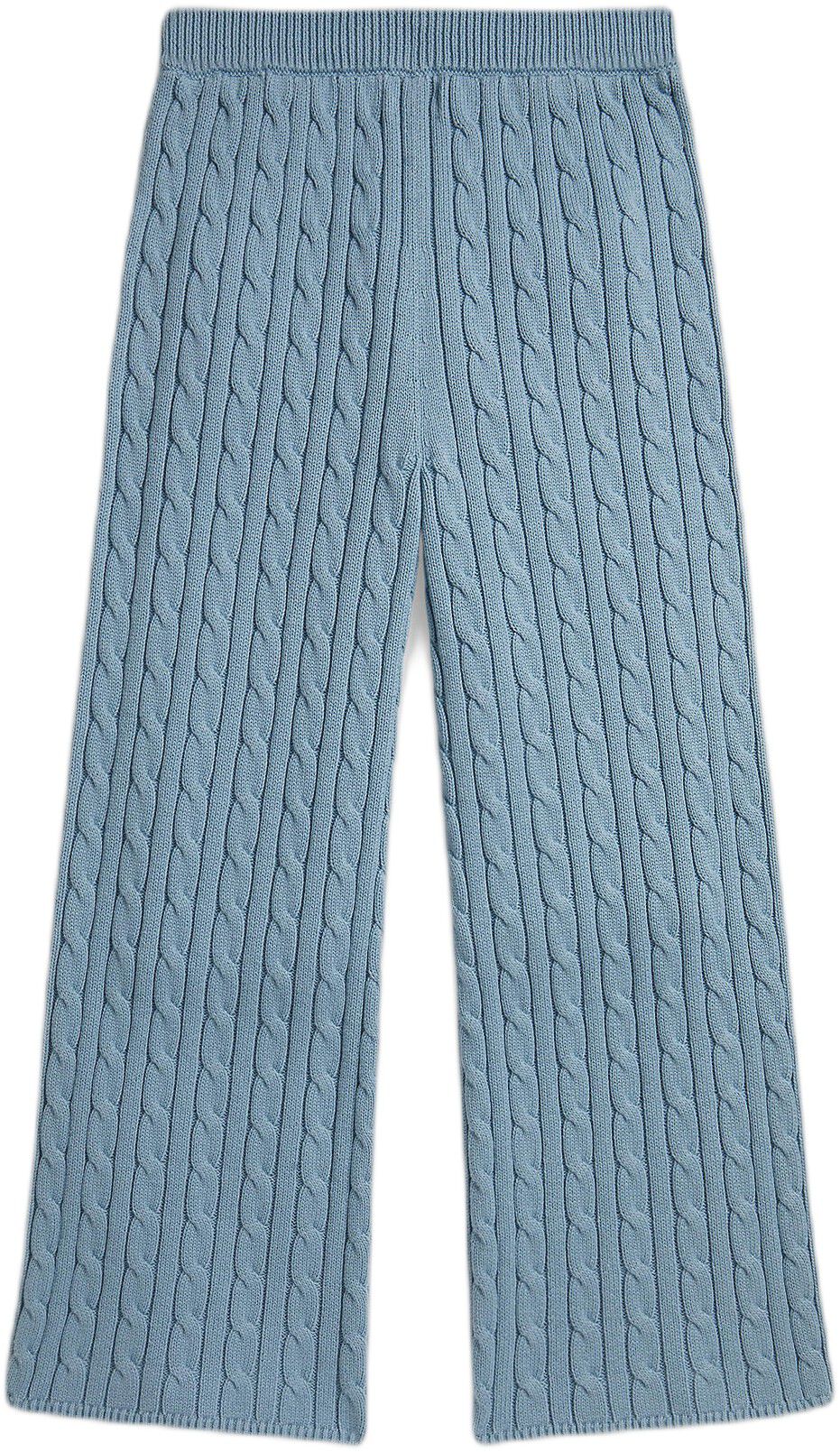 Cable-Knit Cotton Wide-Leg Sweater Pant