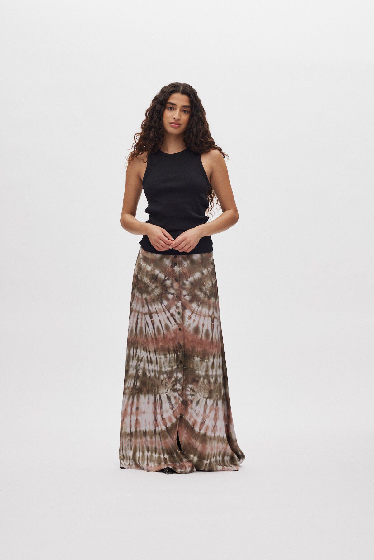 Lava print button skirt - Henriette