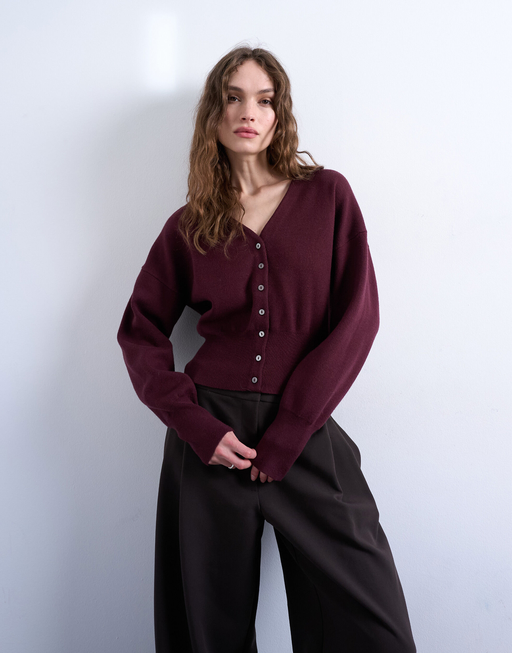 Tscompact Ls V-Neck Cardigan Noos