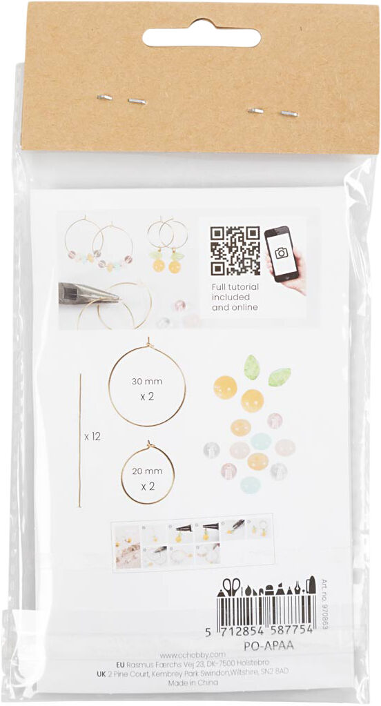 Mini DIY Kit Smykker, Kreoler med perler