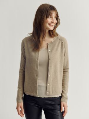 RWLaica Cashmere LS O-neck Raglan Cardigan