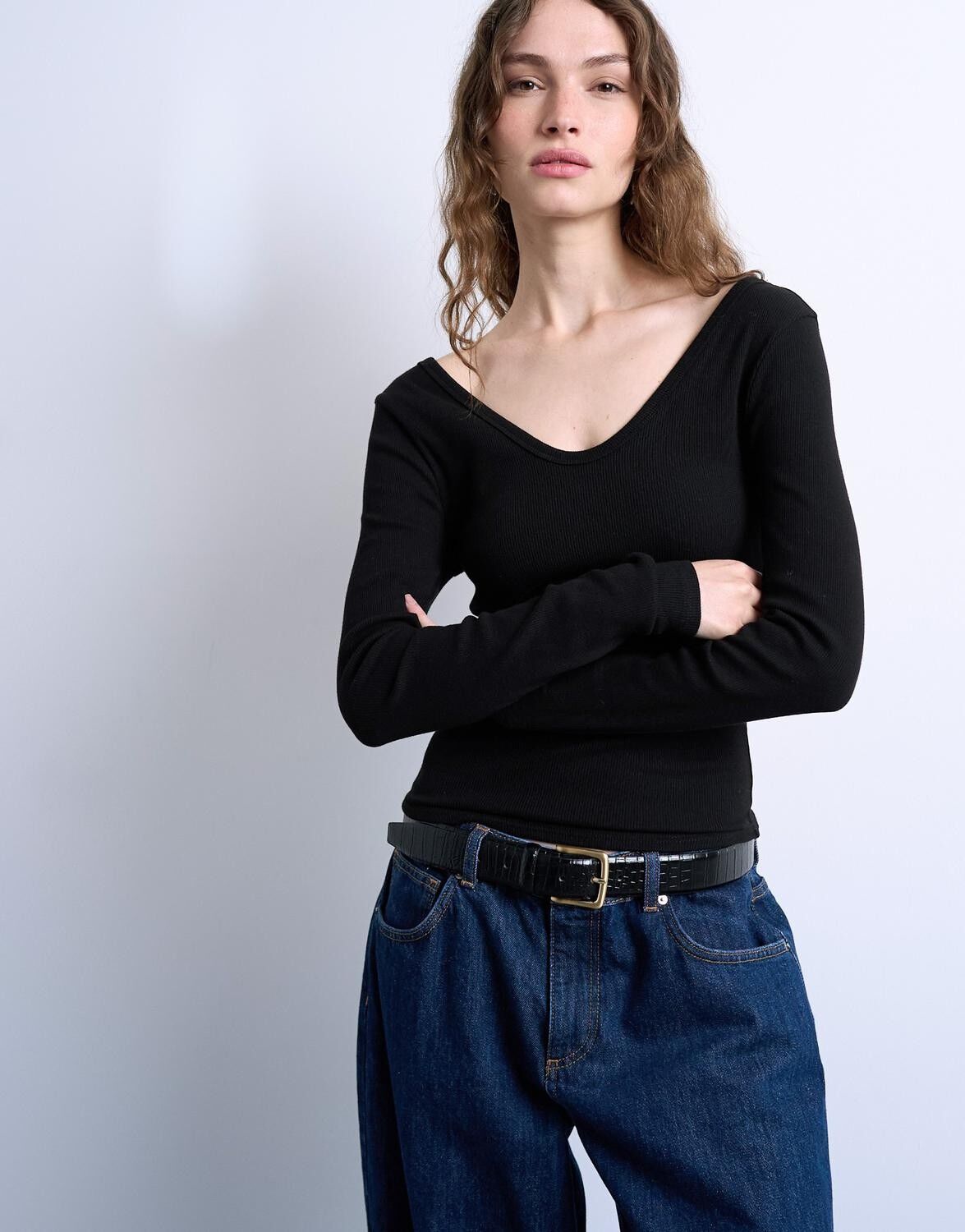 Tswendy Ls V-Neck Top Jrs